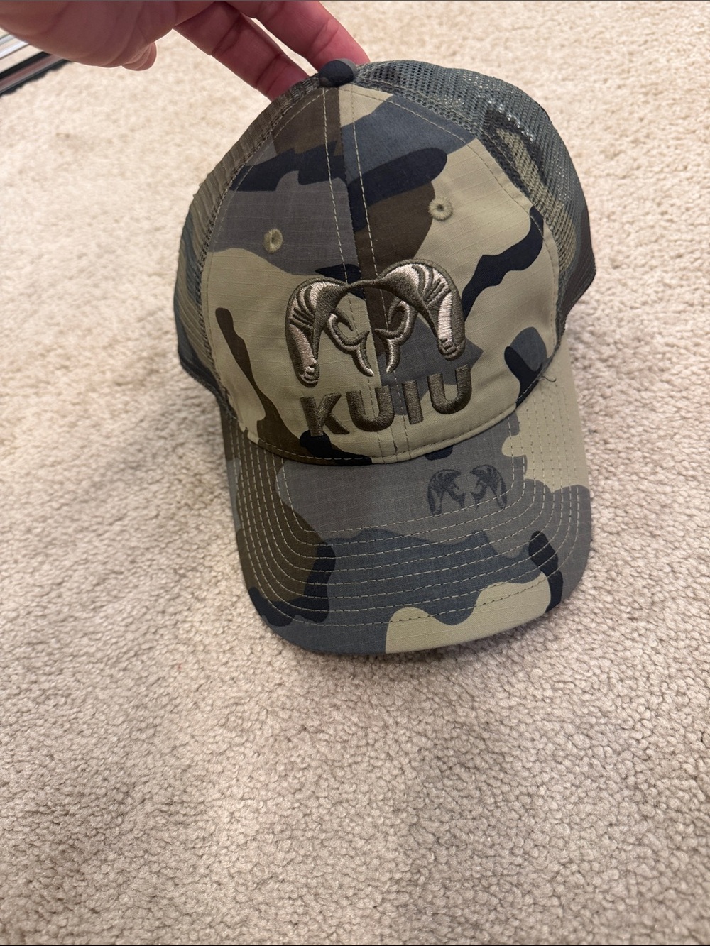 KUIU Camo Trucker Hat in Olive and Black